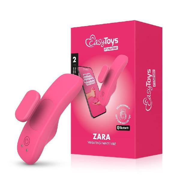 Розовый интерактивный вибростимулятор в трусики Zara от Easy toys
