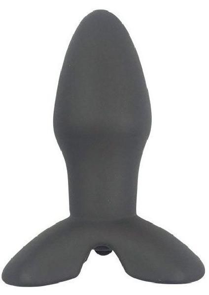 Черный анальный вибростимулятор Sex Expert с ограничителем - 9 см. от Bior toys