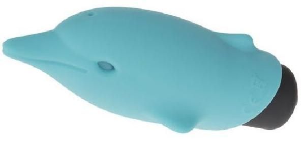 Голубой вибростимулятор-дельфин Lastic Pocket Dolphin - 7,5 см. от Adrien Lastic