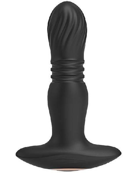 Черная анальная вибропробка Mad с поступательными движениями - 13 см. от Eroticon