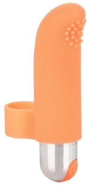 Оранжевая пулька-насадка на палец Finger Tickler - 8,25 см. от California Exotic Novelties