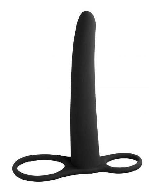 Черная насадка для двойного проникновения Gimlet - 16 см. от Lola toys