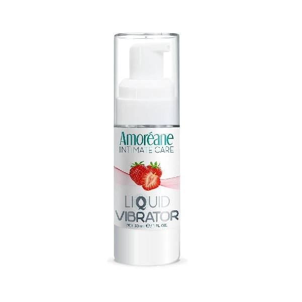Жидкий вибратор со вкусом клубники Amoreane Strawberry - 30 мл. от Amoreane