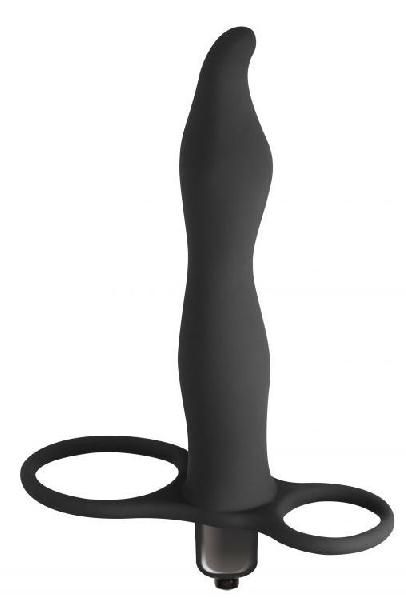 Черная вибронасадка для двойного проникновения Flirtini - 15,9 см. от Lola toys