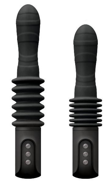 Черный вибромассажер с поступательным движением Deep Stroker - 29,2 см. от NS Novelties