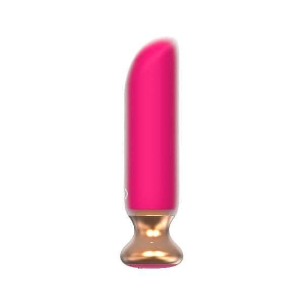 Розовый перезаряжаемый мини-вибратор - 12 см. от I-MOON