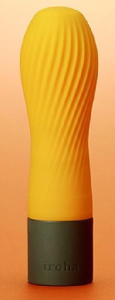 Оранжевый рифленый мини-вибратор IROHA ZEN YUZUCHA - 12,7 см. от Tenga