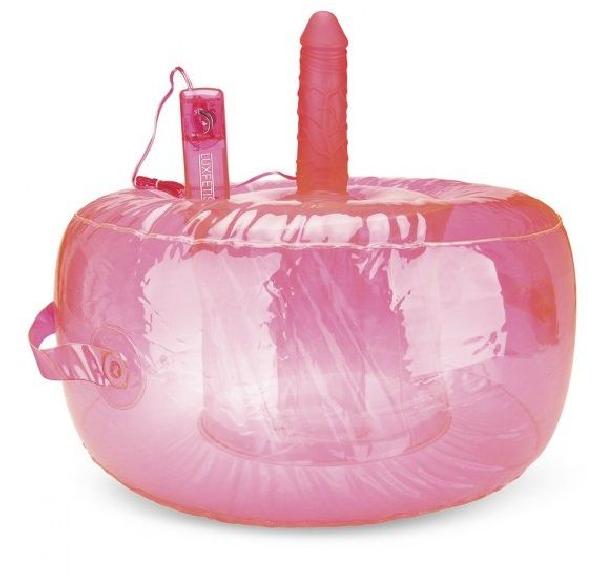 Розовая надувная подушка для секса в вибратором от Lux Fetish