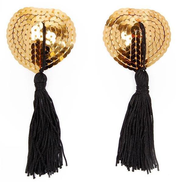 Золотистые пэстисы-сердечки с черными кисточками от Bior toys