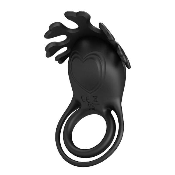Черное эрекционное кольцо с вибрацией Ruben от Baile