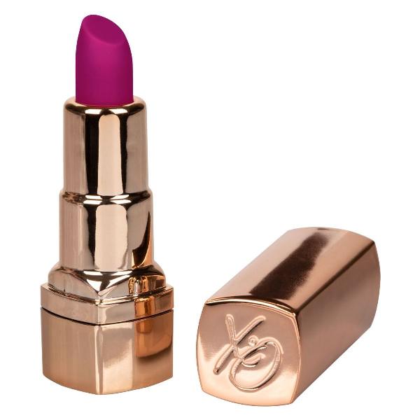 Золотистый вибратор-помада с пурпурным мягким кончиком Hide   Play Rechargeable Lipstick от California Exotic Novelties