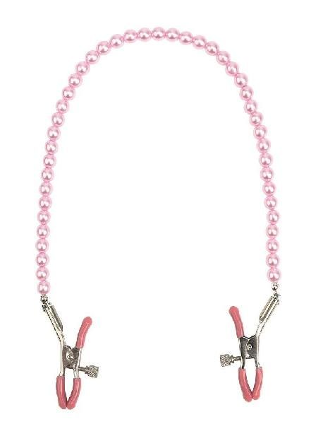 Зажимы на соски с розовыми бусами от Kanikule