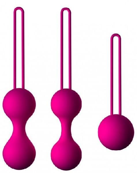 Набор из 3 вагинальных шариков Кегеля розового цвета от Сумерки богов
