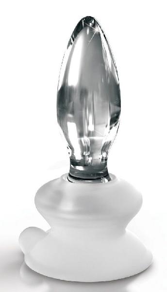 Прозрачная стеклянная пробка Icicles №91 с силиконовой присоской - 10 см. от Pipedream