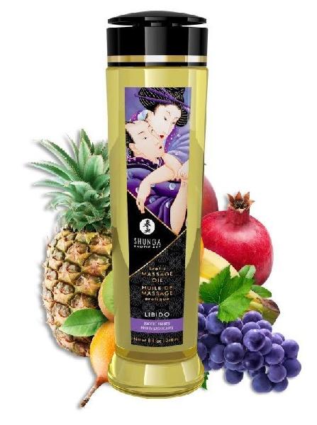 Массажное масло Libido Exotic Fruits с ароматом экзотических фруктов - 240 мл. от Shunga
