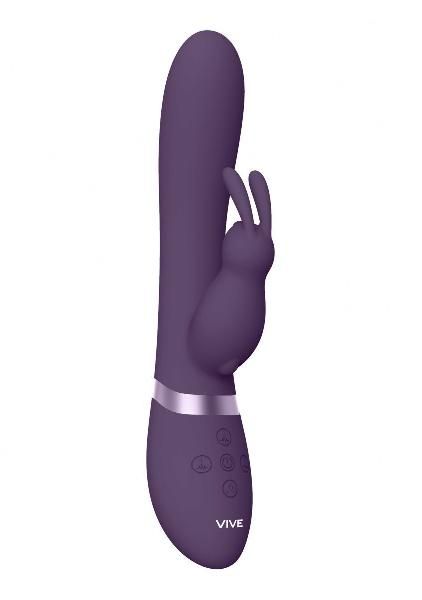 Фиолетовый вибромассажер-кролик Taka - 21,3 см. от Shots Media BV