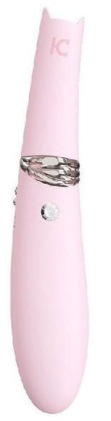 Нежно-розовый вибромассажер MIISS CC с мембранным стимулятором - 18,5 см. от Kiss Toy