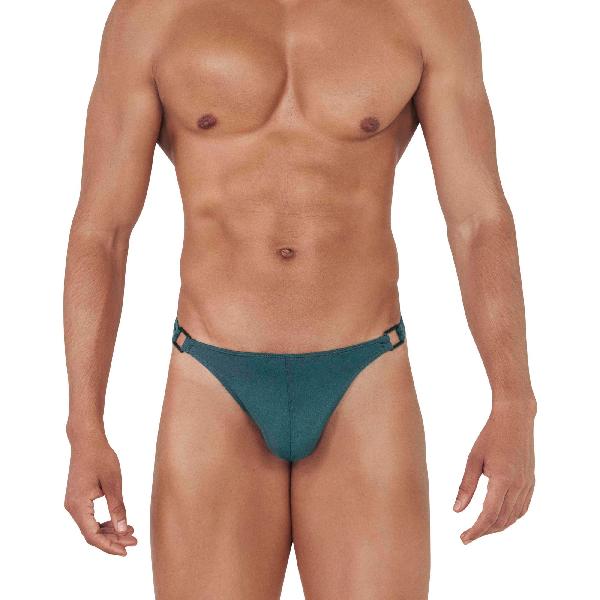 Зеленые мужские трусы-тонги с пряжками Flashing Thong от Clever Masculine Underwear