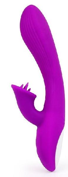 Фиолетовый рельефный вибратор-кролик QUEJOY - 25 см. от A-LOVING