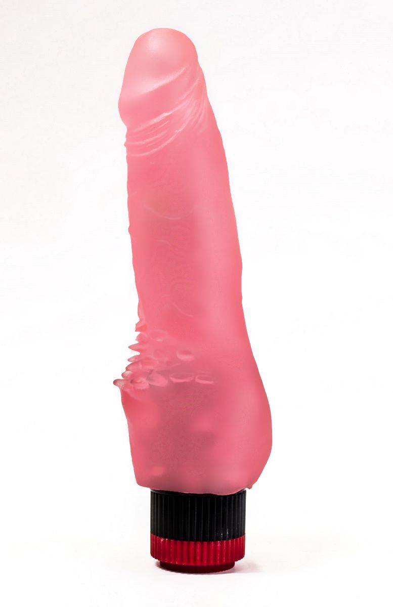 Розовый гелевый вибратор с шипами у основания - 17,8 см. от LOVETOY (А-Полимер)
