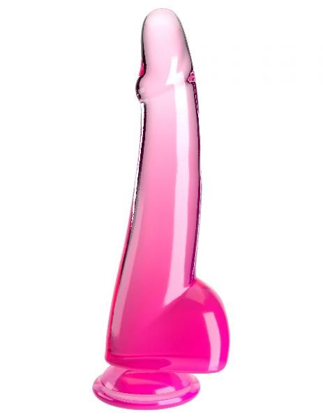 Розовый фаллоимитатор с мошонкой на присоске 10’’ Cock with Balls - 27,9 см. от Pipedream