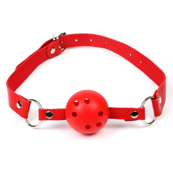 Красный кляп-шар с отверстиями для дыхания от Сима-Ленд