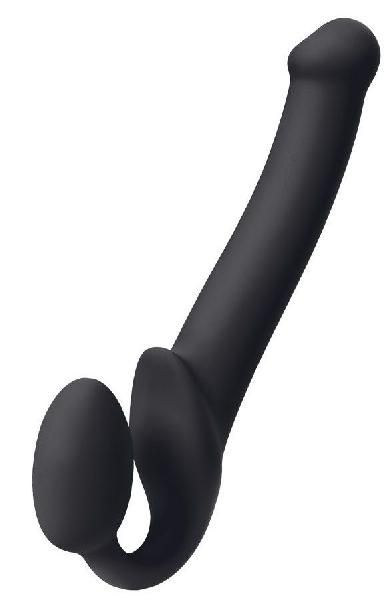 Черный безремневой страпон Silicone Bendable Strap-On L от Strap-on-me