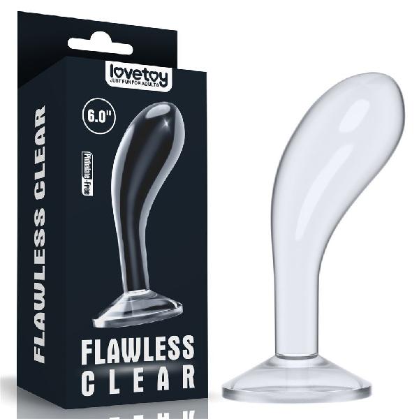 Прозрачный стимулятор простаты Flawless Clear Prostate Plug - 15 см. от Lovetoy