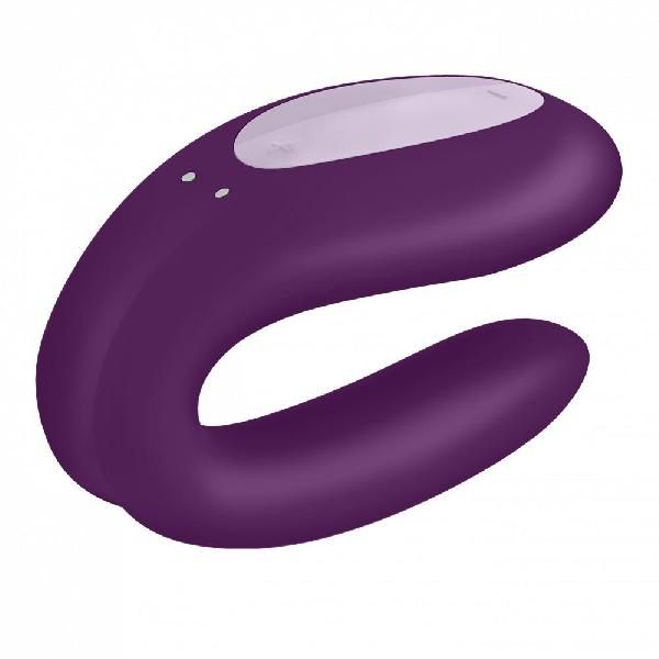 Фиолетовый вибратор для пар Double Joy с управлением через приложение от Satisfyer