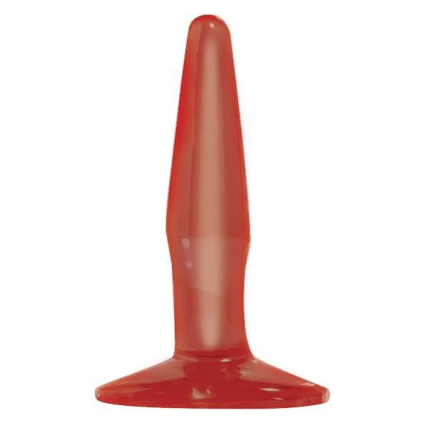 Маленькая красная анальная пробка Basix Rubber Works Mini Butt Plug - 10,8 см. от Pipedream