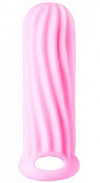 Розовый фаллоудлинитель Homme Wide - 13 см. от Lola toys