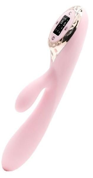 Нежно-розовый вибромассажер-кролик A-King - 22,6 см. от Kiss Toy