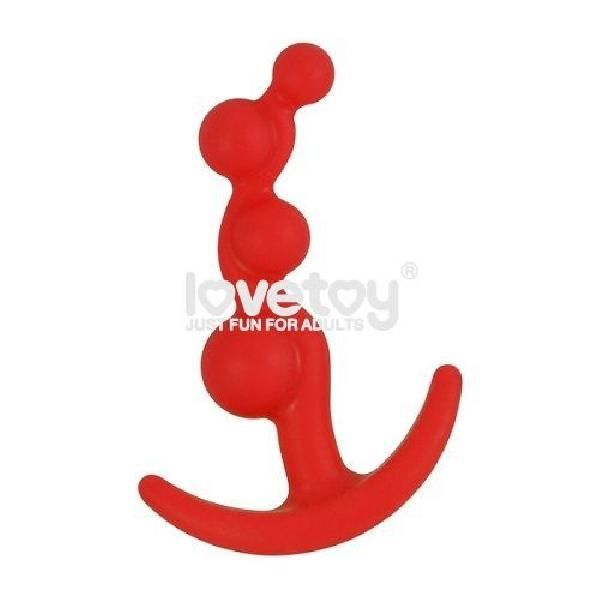Красная анальная цепочка LURE ME Silicone Anal Toy - 10,5 см. от Lovetoy