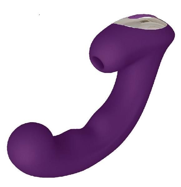 Фиолетовый клиторальный стимулятор с функцией вибратора Amante - 17,8 см. от САТИСФАКЕР