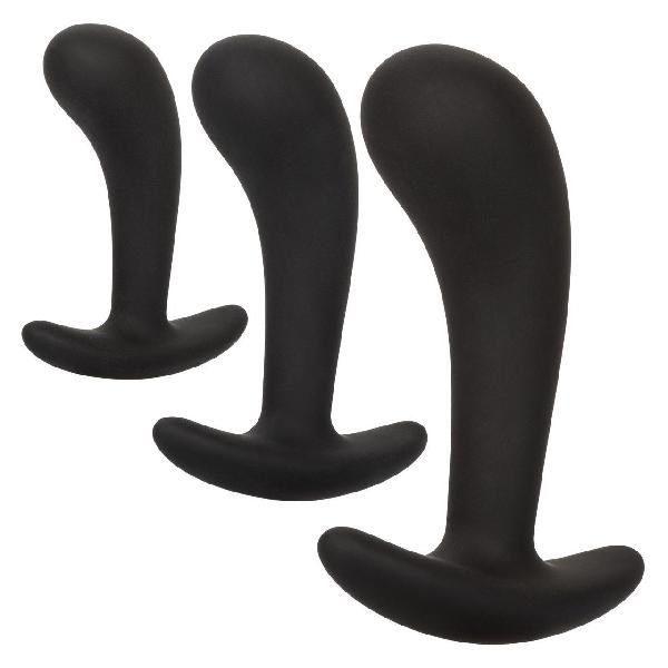 Набор из 3 черных стимуляторов простаты Silicone Prostate Kit от California Exotic Novelties