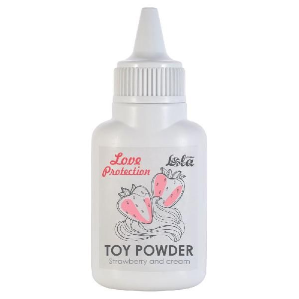 Пудра для игрушек Love Protection с ароматом клубники со сливками - 15 гр. от Lola toys