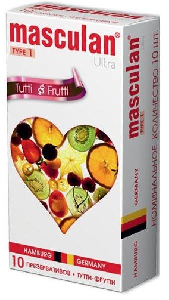 Жёлтые презервативы Masculan Ultra Tutti-Frutti с фруктовым ароматом - 10 шт. от Masculan