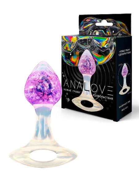 Сиреневатая анальная пробка с ручкой - 8,5 см. от AnaLove