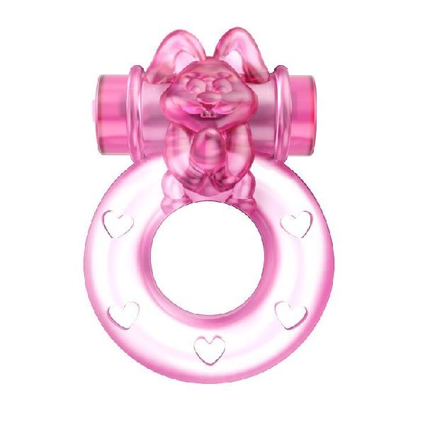Розовое эрекционное кольцо с вибрацией Ring от Baile