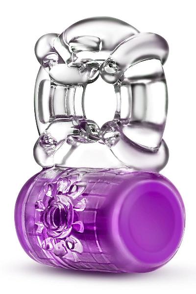 Фиолетовое эрекционное виброкольцо Pleaser Rechargeable C-Ring от Blush Novelties