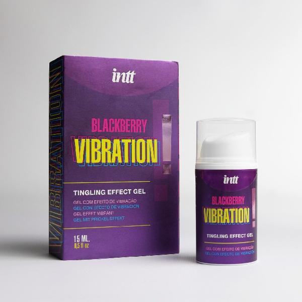 Стимулирующий гель с эффектом вибрации Blackberry Vibration - 15 мл. от INTT