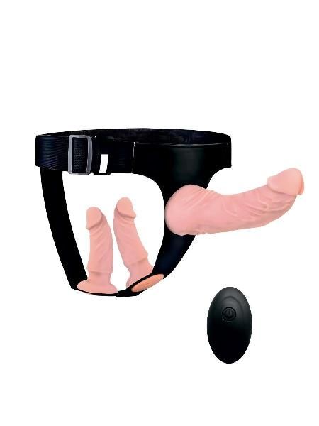 Женский страпон с 3 насадками и вибрацией от Erowoman-Eroman