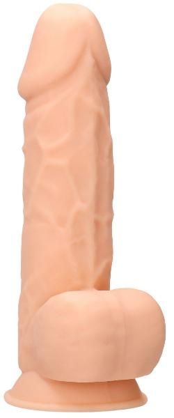 Телесный фаллоимитатор Silicone Dildo With Balls - 21,6 см. от Shots Media BV