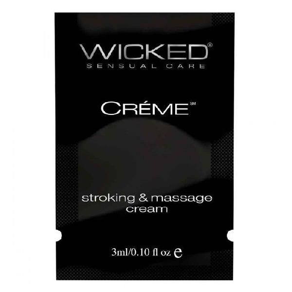 Крем для массажа и мастурбации Wicked Stroking and Massage Creme - 3 мл. от Wicked
