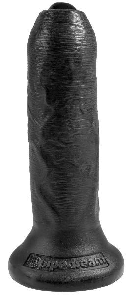 Черный необрезанный фаллоимитатор на присоске 6  Uncut Cock - 16,5 см. от Pipedream