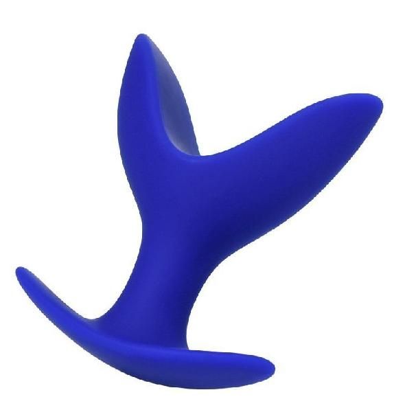 Синяя силиконовая расширяющая анальная втулка Bloom - 9 см. от ToyFa