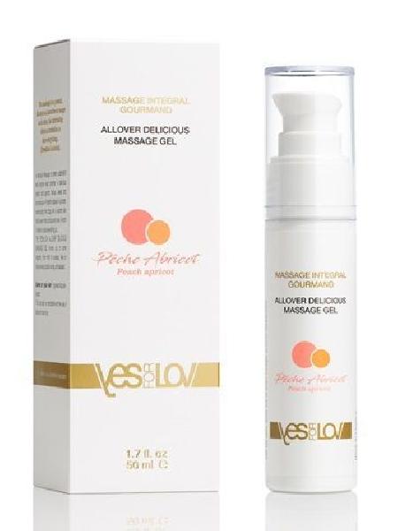 Универсальный массажный гель-смазка Allover Delicious Massage Gel с ароматом персика и аброкоса - 50 мл. от YESforLOV