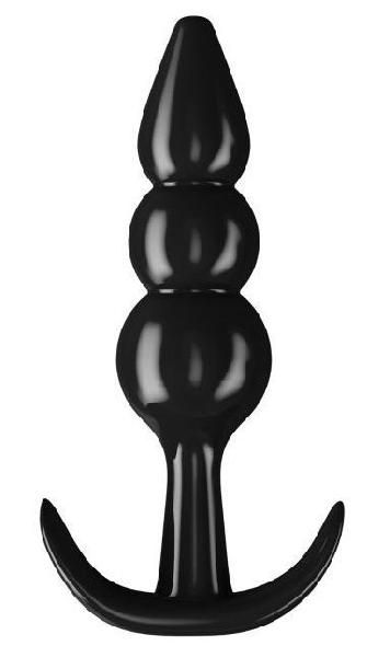 Черный анальный стимулятор с широким основанием - 10 см. от Сумерки богов