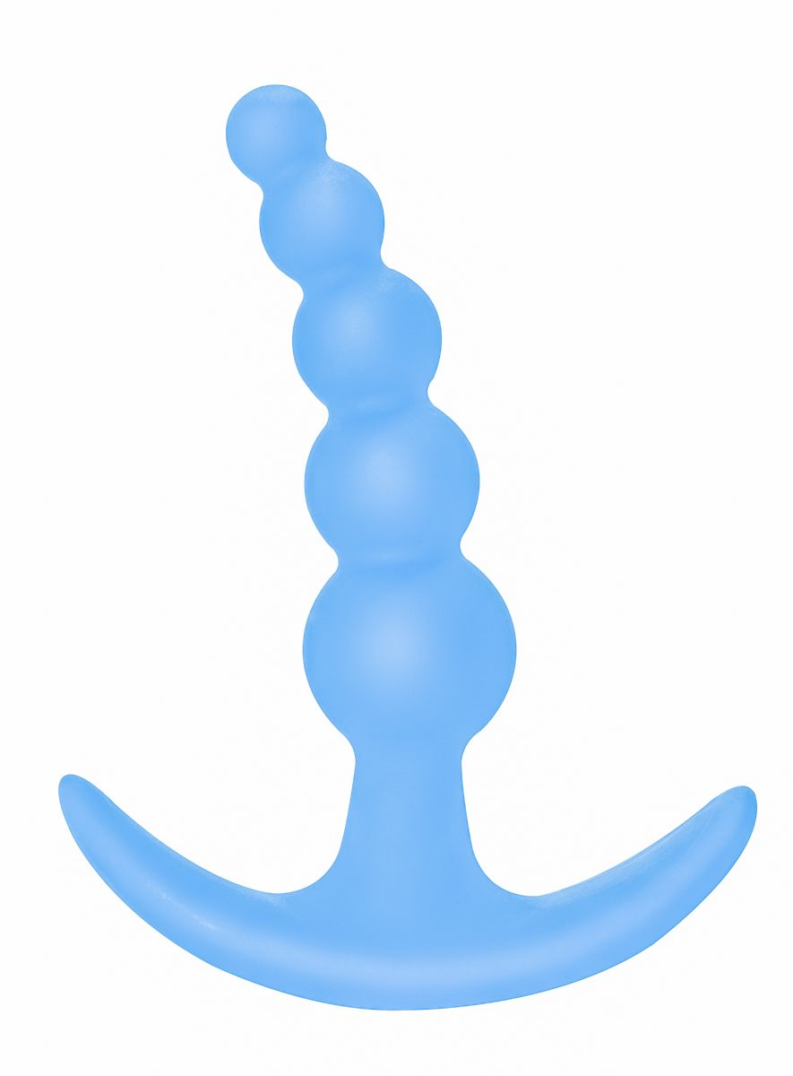 Голубая анальная пробка Bubbles Anal Plug - 11,5 см. от Lola toys