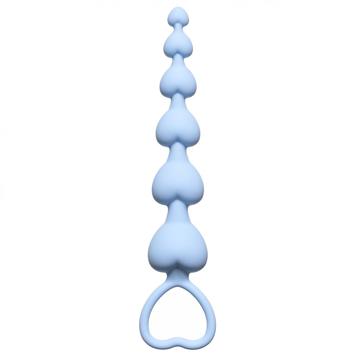 Голубая анальная цепочка Heart s Beads Blue - 18 см. от Lola toys